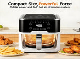 6.0QT Glass Air Fryer with Touchscreen Control 1500W, Power-Off & Overheat Protection, Adjustable V1107-CS-ZAILXA20
