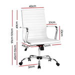 Artiss Office Chair Conference Chairs PU Leather Mid Back White OCHAIR-H-8147-WH