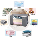 Large Navy Blue Quilt Storage Bags, 60x40x35cm, 6-Pack, Durable Non-Woven Fabric V178-59387
