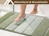 Bathroom Rugs,Ultra Soft Absorbent Bath Mat,Beige Non-Slip TPR Backing Stays in Place, Machine V1107-113-35468-GRN4