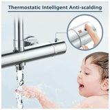 Thermostatic Column, Brass Shower Faucet High G3 4, Low G1 2, 26.4 mm, 21 mm, 150 mm V1237-ZY-715-055