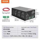 VEVOR CO2 Laser Power Supply for 150W Laser Tube Laser Engravers and Cutters V952-EYHTJGGDY150TQSIKV7