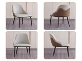 VELLUTO Dining Chair Modern upholstered Leather Kitchen Chairs with armrests Bathtub Chair Leisure V255-F-DICHAIR-GR-WH