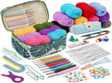 87-piece Crochet Hook Set for Beginners with Yarn and Knitting Accessories, Includes Crochet Bag, V1188-MS-325-1071