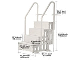 4-Step White Robust Pool Ladder of 2 Handrails for 1219.2-1371.6 mm Pools V952-DXYCTLTSFSSLMT8OVV0