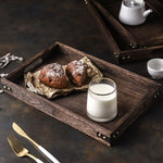 SOGA Medium Walnut Rectangle Wooden Tray Breakfast Dinner Serving Board Tea Set Holder Kitchen Home WODE562