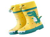 Kids Rain Boots Slip Resistant Cartoon Dinosaur Waterproof Rubber Children Tall Rain Shoes for Boys V1294-YM0901-3117230348113