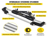 Hydraulic Boat Steering Kit, 300HP Hydraulic Steering Helm Pump, Aluminum Alloy Steering Cylinder, V952-YYDJHK6400A-3TJ10V0
