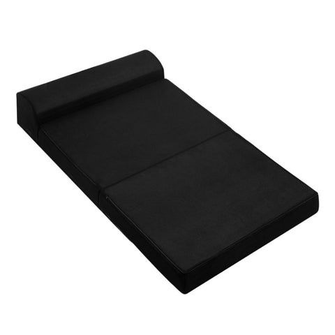 Giselle Bedding Foldable Mattress Folding Foam Bed Mat Double Black FOAM-MFM-CU02-DOU-MES-BK