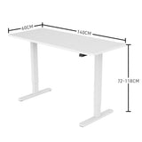 Fortia Sit To Stand Up Standing Desk, 140x60cm, 72-118cm Electric Height Adjustable, 70kg Load, V219-ADKSSTFOWTWT4A