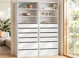 Artiss 2x Chest of 6 Drawers Tallboy Cabinet Adjustable Shelf White FURNI-N-CDR-6D3S-WHX2