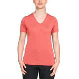 Jack Wolfskin Womens Crosstrail Short Sleeve Top T Shirt Base Layer Warm - Flamingo V563-1801692-2086-XL