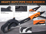 HORUSDY 2Pc Adjustable Wrench Quick Multi-Function Spanner Power Grip Pipe Set V465-81168