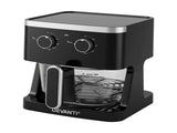 Devanti 4.5L Glass Air Fryer Kitchen Oven Knob Control 1350W Healthy Cooker Black AF-K-H-4Z5L-BK