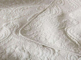 100% Cotton Embossed Ivory Floral Grace Coverlet Bedspread Set V745-MMPAC061118Q13U