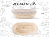 5 Pack Oval Sourdough Proofing Basket Set with Linen Liner, Natural Rattan Bread Fermentation Bowl V1107-CS-HBTLX
