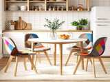 1 Artiss Dining Table and 4 Fabric Eiffel Chairs Set White DSET-TAB01-56FBX4
