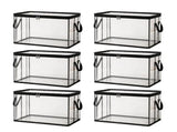 6 Pcs Extra Large Clear Storage Bags With Zipper Handles, Thick Foldable Plastic Bins for Clothes V1237-MS-724-153