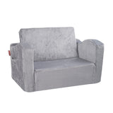 Baby Chair Foldable 2-in-1 Comfy Baby Lounger Couch Kids Sofa Grey V952-ETSF6354652INYQ5DV0