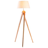 Large Tripod Floor Lamp Linen Shade Modern Bamboo Wooden Retro Twist Light V563-75037