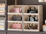 White Wardrobe Storage Organizers 2 Piece Set High & Low Pull-Out Drawer Style for Clothes V888-ELOSUNG51359