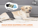 Rooster Farms Male Dog Diapers Large 3Pk - Washable Reusable Nappies Hook/Loop V238-SUPDZ-41365725446224