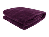 Laura Hill 600-GSM Mink Blanket Queen Size Double-Sided Soft Plush Bed Faux Throw Rug Wine Purp MINK-PU