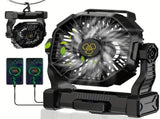 2-in-1 Portable Fan & Light, Quiet & Cool for Outdoor Use black V1232-BXSFS001