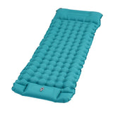 Self-inflating mattress 10cm, light blue, waterproof lightweight tear-resistant durable with foot V1188-MS-325-0715