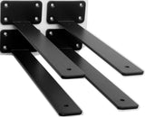 12 inch Black Hidden L Shelf Bracket Iron Floating Shelf Brackets Rustic V1107-117-69629-BLK-2PACK