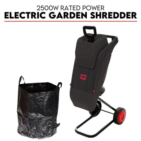 2500W Electric Garden Mulcher Shredder Portable Wood Chipper on Wheels w/ bag V379-ELCTRCHP025001