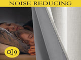 Snowbound Vintage Linen 100% Blackout Curtains for Living Room,Thermal Insulated Curtains 63" V1258-DP02-C-1289