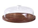 Cake Stand with Lid Wood 12in Round Cake Holder 2-in-1 Dessert Table Display Set and Charcuterie V1294-YM0901-H49309WO