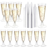 144x 150ml Premium Plastic Champagne Glasses Flutes Mimosa Bulk - Clear V563-HP0516-6-1BOX