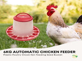 Rooster Farms 6Kg Automatic Chicken Feeder - Poultry Hen Feeding Seed Bucket V238-SUPDZ-52768013062