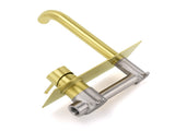 Brushed Gold Round Wall Mounted Basin Mixer Vanity Sink Tap Faucet Curve Spout V1233-KRD301ABG