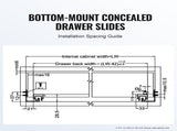 10 Pairs of 533.4mm Drawer Bottom Side Mount Rails, Heavy Duty Full Ball Bearing Extension Steel V952-DZYZSCTHG1001JZM6V0