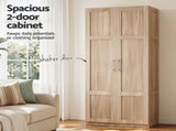 Artiss 2x Buffet Sideboard Cabinet Pantry Hutch Kitchen Storage Organiser Pine FUR-W-WR03-PINE-ABX2