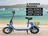 VALK Electric Scooter with Seat, Disc brakes, 12" Tyres, AU Compliant, for Adults, Teens, Commuter, V219-TRNESCVAM3BA