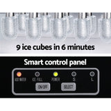 Devanti 12kg Ice Maker Machine w/Self Cleaning Silver IM-ZB12H-SS