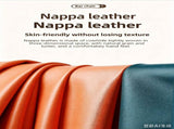 Nappa Leather Adjustable Swivel Bar Stool - 360&deg Rotation Gas Lift Counter Chair with White Mirror V1258-DP02-C-1414-1