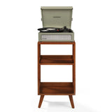Crosley Voyager Bluetooth Portable Turntable Crolsey Asheville Stand Bundle - Sage V398-CR8017BMS-SA4