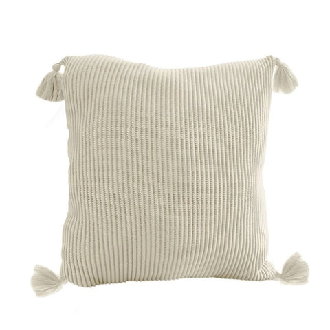 SOGA 45cm Khaki Wabi-Sabi Thickened Cotton Tassel Square Throw Pillow FRENCHCUSHION262