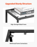 VEVOR 3-Tier Glass Console Table, Modern Rectangle Sofa Side Table with Tempered Glass Top and Iron V952-JSXGZ40YCHSB5940M001V0