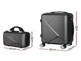 Wanderlite 2Set 20 Inch Luggage Case with 12 Inch Handheld Luggage Box Hard Shell Travel Suitcase LUG-ABS-CB-12-20-BK