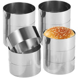 12PCS Hamburger Bun Rings, 3.9"1.6" Stainless Steel Round Mousse Rings, Non-stick Hamburger Baking V1369-AZ3-W-08726