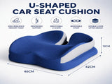Blue Ergonomic U-Shaped Double-Layer Raised Car Seat Cushion with Breathable Cover and Buckle Straps V888-ELOSUNG55024