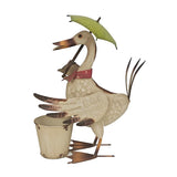 Standing Duck w Umbrella Pot Planter 46cm V637-03827DCK