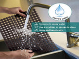 Sink mat - 2 pieces - 30x40cm - Sink insert - Rectangular - Dot design - Sink protection - Black V1188-NK-BOL-92