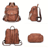 Women'S Travel Backpack Stylish Backpack Leather Backpack Tassel Backpack Chain - Gray - Size 01 V1403-127-85183-GRY-01